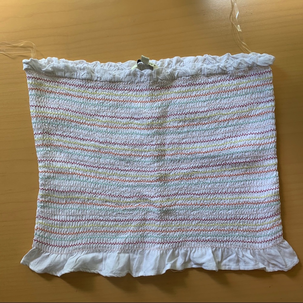 Smocked and Embroidered Rainbow Tube Top Sz. Small